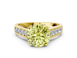 Yellow gold Fancy Yellow Round  Solitaire Channel-Set Diamond Engagement Ring with Four-Prong Setting_29