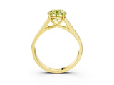 Yellow gold Fancy Yellow Round  Solitaire Channel-Set Diamond Engagement Ring with Four-Prong Setting_32