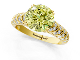 Yellow gold Fancy Yellow Round  Solitaire Chevron Pave Diamond Engagement Ring with Six-Prong Setting_1