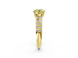 Yellow gold Fancy Yellow Round  Solitaire Chevron Pave Diamond Engagement Ring with Six-Prong Setting_2