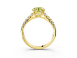 Yellow gold Fancy Yellow Round  Solitaire Chevron Pave Diamond Engagement Ring with Six-Prong Setting_3