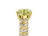 Yellow gold Fancy Yellow Round  Solitaire Chevron Pave Diamond Engagement Ring with Six-Prong Setting_5