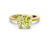 Yellow gold Fancy Yellow Round  Solitaire Diamond Engagement Ring with Four-Prong Setting on a Classic Band_3