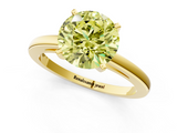 Yellow gold Fancy Yellow Round  Solitaire Diamond Engagement Ring with Four-Prong Setting on a Classic Band_4
