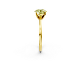 Yellow gold Fancy Yellow Round  Solitaire Diamond Engagement Ring with Four-Prong Setting on a Classic Band_5
