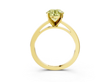 Yellow gold Fancy Yellow Round  Solitaire Diamond Engagement Ring with Four-Prong Setting on a Classic Band_6