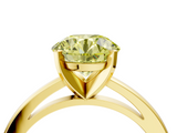 Yellow gold Fancy Yellow Round  Solitaire Diamond Engagement Ring with Four-Prong Setting on a Classic Band_7