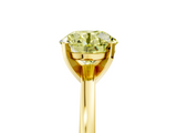 Yellow gold Fancy Yellow Round  Solitaire Diamond Engagement Ring with Four-Prong Setting on a Classic Band_8