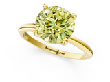 Yellow gold Fancy Yellow Round  Solitaire Diamond Ring with 4-Prong Setting on a Classic Band_4