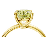 Yellow gold Fancy Yellow Round  Solitaire Diamond Ring with 4-Prong Setting on a Classic Band_7