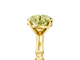 Yellow gold Fancy Yellow Round  Solitaire Diamond Ring with Bamboo Band and Four-Prong Setting_5