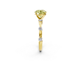 Yellow gold Fancy Yellow Round  Solitaire Diamond Ring with Bezel Set Side Stones and Prong Setting_2