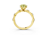 Yellow gold Fancy Yellow Round  Solitaire Diamond Ring with Bezel Set Side Stones and Prong Setting_3