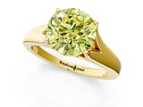 Yellow gold Fancy Yellow Round  Solitaire Diamond Ring with Cathedral Band and Four-Prong Setting_30