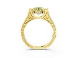Yellow gold Fancy Yellow Round  Solitaire Diamond Ring with Channel Set Band and Bezel Prong Setting_54
