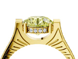 Yellow gold Fancy Yellow Round  Solitaire Diamond Ring with Channel Set Band and Bezel Prong Setting_55