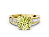 Yellow gold Fancy Yellow Round  Solitaire Diamond Ring with Channel-Set Band and Four-Prong Setting_3
