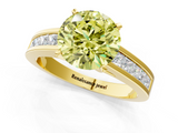 Yellow gold Fancy Yellow Round  Solitaire Diamond Ring with Channel-Set Band and Four-Prong Setting_4
