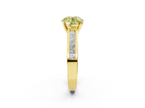 Yellow gold Fancy Yellow Round  Solitaire Diamond Ring with Channel-Set Band and Four-Prong Setting_5