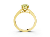 Yellow gold Fancy Yellow Round  Solitaire Diamond Ring with Channel-Set Band and Four-Prong Setting_6