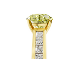 Yellow gold Fancy Yellow Round  Solitaire Diamond Ring with Channel-Set Band and Four-Prong Setting_8