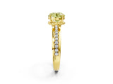 Yellow gold Fancy Yellow Round  Solitaire Diamond Ring with Channel Set Band and Six-Prong Setting_31