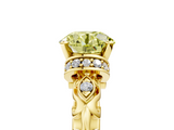 Yellow gold Fancy Yellow Round  Solitaire Diamond Ring with Filigree Band and Four-Prong Setting_5
