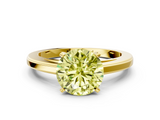 Yellow gold Fancy Yellow Round  Solitaire Diamond Ring with Four-Prong Setting and Classic Band_3