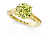 Yellow gold Fancy Yellow Round  Solitaire Diamond Ring with Four-Prong Setting and Classic Band_4