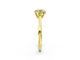 Yellow gold Fancy Yellow Round  Solitaire Diamond Ring with Four-Prong Setting and Classic Band_5