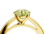 Yellow gold Fancy Yellow Round  Solitaire Diamond Ring with Four-Prong Setting and Classic Band_7