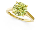Yellow gold Fancy Yellow Round  Solitaire Diamond Ring with Four-Prong Setting and Tapered Band 1