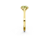 Yellow gold Fancy Yellow Round  Solitaire Diamond Ring with Four-Prong Setting and Tapered Band 2