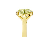 Yellow gold Fancy Yellow Round  Solitaire Diamond Ring with Four-Prong Setting and Tapered Band 5