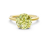 Yellow gold Fancy Yellow Round  Solitaire Diamond Ring with Four-Prong Setting on a Plain Band_19