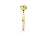 Yellow gold Fancy Yellow Round  Solitaire Diamond Ring with Four-Prong Setting on a Plain Band_21