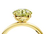 Yellow gold Fancy Yellow Round  Solitaire Diamond Ring with Four-Prong Setting on a Plain Band_23