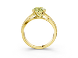 Yellow gold Fancy Yellow Round  Solitaire Diamond Ring with Milgrain Pavé Band and Four-Prong Setting_36