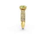 Yellow gold Fancy Yellow Round  Solitaire Diamond Ring with Milgrain Pavé Band and Four-Prong Setting_52