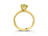 Yellow gold Fancy Yellow Round  Solitaire Diamond Ring with Milgrain and Black Enamel X Pattern Band_33