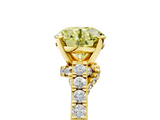 Yellow gold Fancy Yellow Round  Solitaire Diamond Ring with Pavé Band and Four-Prong Setting_5