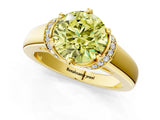 Yellow gold Fancy Yellow Round  Solitaire Diamond Ring with Pave Band and Six-Prong Setting_30