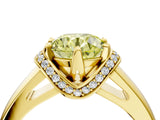 Yellow gold Fancy Yellow Round  Solitaire Diamond Ring with Pave Band and Six-Prong Setting_33
