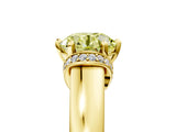 Yellow gold Fancy Yellow Round  Solitaire Diamond Ring with Pave Band and Six-Prong Setting_34