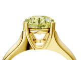 Yellow gold Fancy Yellow Round  Solitaire Diamond Ring with Six-Prong Cathedral Setting_36
