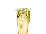 Yellow gold Fancy Yellow Round  Solitaire Diamond Ring with Six-Prong Cathedral Setting_37