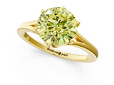 Yellow gold Fancy Yellow Round  Solitaire Diamond Ring with Six-Prong Setting and Tapered Band_1