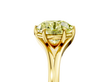 Yellow gold Fancy Yellow Round  Solitaire Diamond Ring with Six-Prong Setting and Tapered Band_5