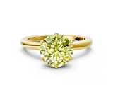 Yellow gold Fancy Yellow Round  Solitaire Diamond Ring with Six-Prong Setting on a Classic Band