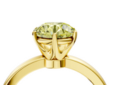 Yellow gold Fancy Yellow Round  Solitaire Diamond Ring with Six-Prong Setting on a Classic Band_4